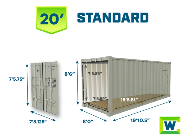 20 ft shipping container dimensions 8 x 20 shipping container specs western container sales 1