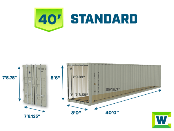 40 ft shipping container dimensions 8 x 40 shipping container specs western container sales